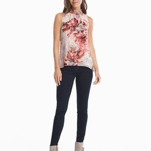 White House Black Market Floral Shell Top Pink M
